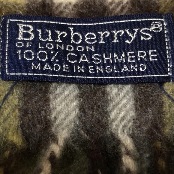 Auth Burberry's - Khaki Gray Multi Cashmere Scarf - Picture 10 of 10